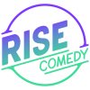 RISE Comedy Logo - Purple/Green Gradient